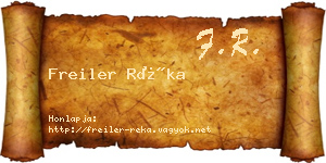 Freiler Réka névjegykártya